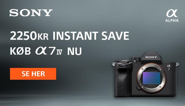 Sony tilbyder en kontant rabat på kr. 2.250,- på Sony A7 mark IV